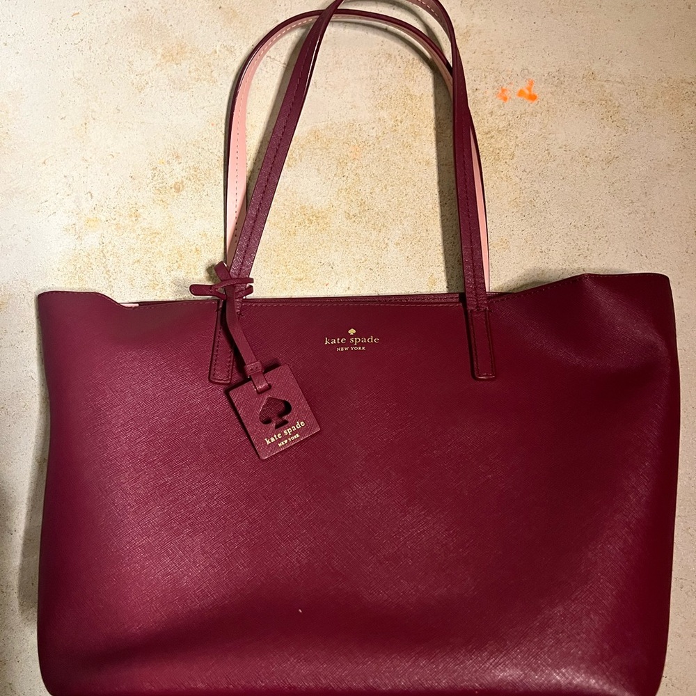 Kate Spade Burgundy Tote Bag
